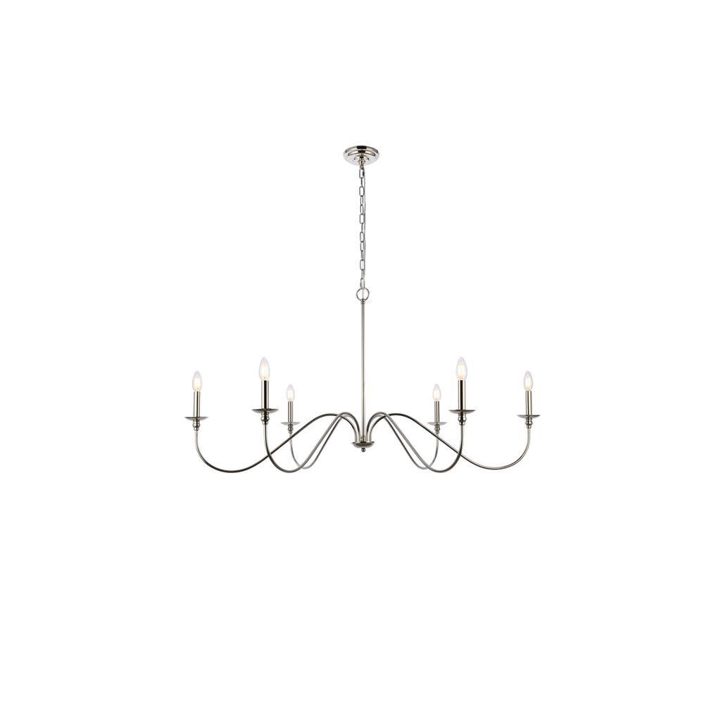 Alt View 5. Living District - Rohan 48 inch chandelier in polished nickel - Polished Nickel.