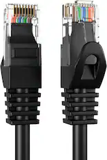Front. Cables Direct Online - Cables Direct Online Cat6 Ethernet Cable 10FT 550MHz UTP Patch Cord for PC Router Modem TV Console Black - Black.