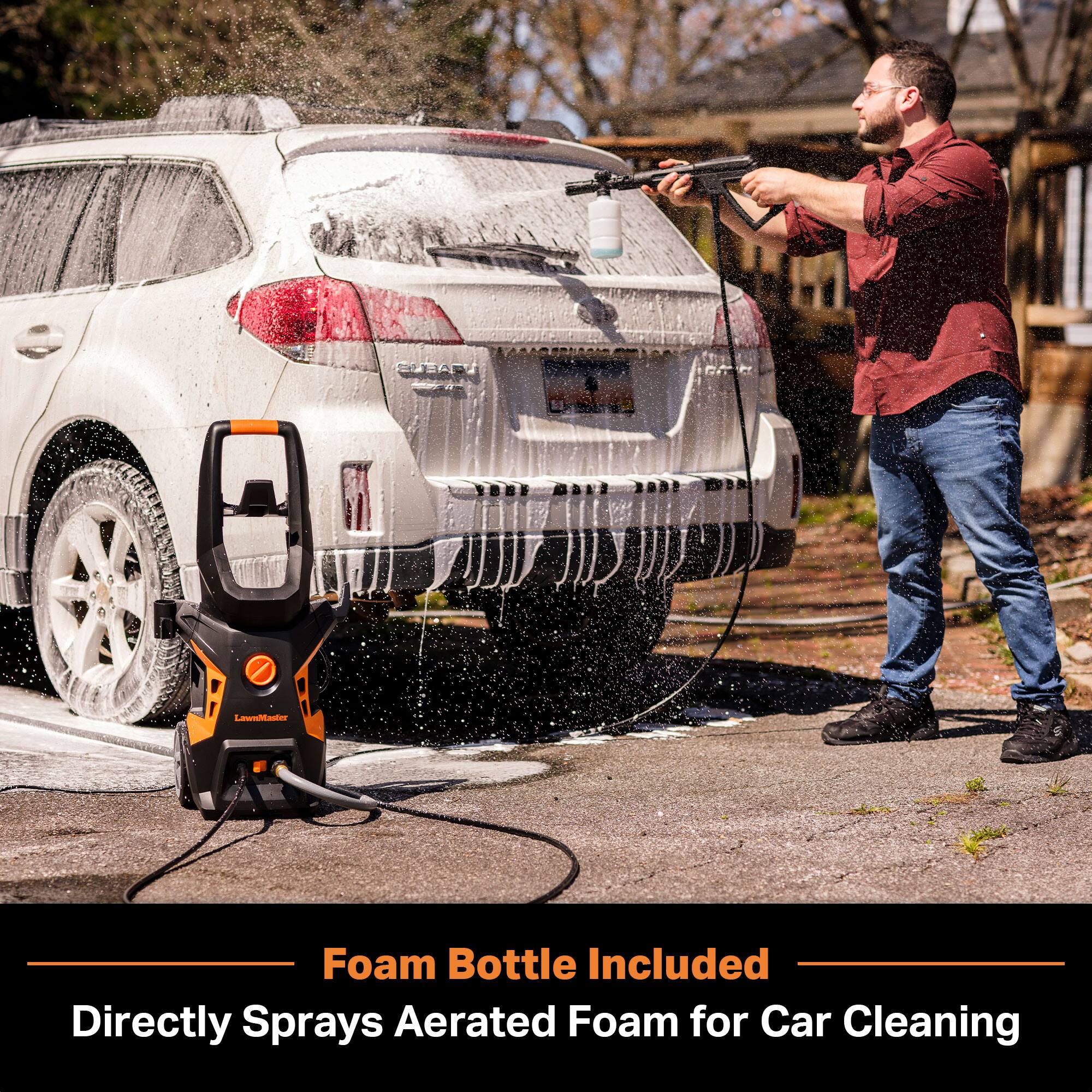 LawnMaster  
Foam Bottle Included  
Directly Sprays Aerated Foam for Car Cleaning