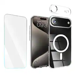 Entronix - 3-in-1 Protection Bundle for iPhone 17 Air - Magnetic Case, Screen & Camera Protectors - Clear