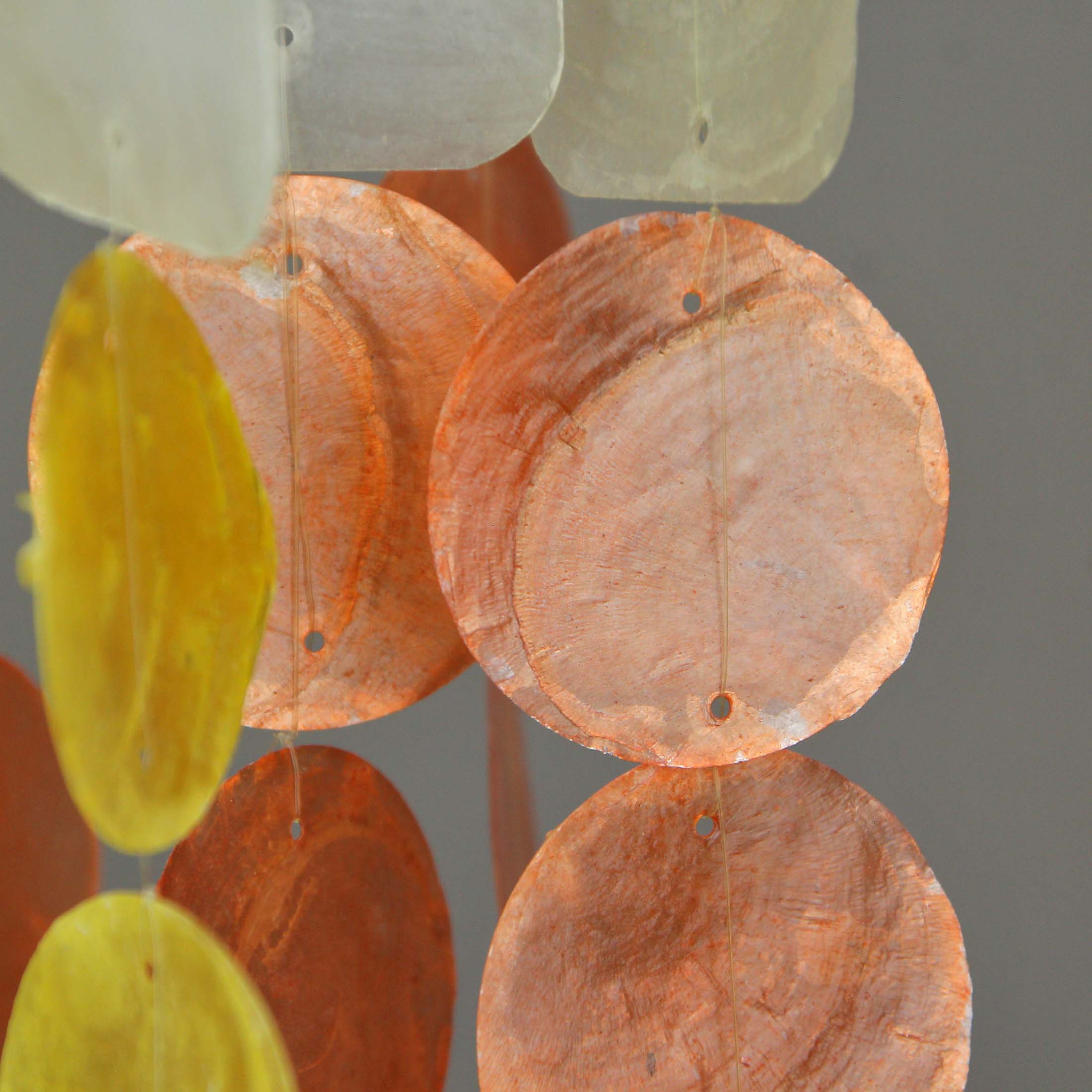 Alt View 5. J.D. Yeatts - Amber, Yellow and White Capiz Shell Mini Wind Chime Garden Patio Yard - Multicolored.