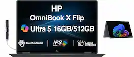 HP - Upgraded - OmniBook X Flip 2-in-1 Laptop 16.0 WUXGA (Intel Ultra 5-226v, 16GB RAM, 512GB SSD, Win 11 Pro) w/USB Hub - Eclipse Gray