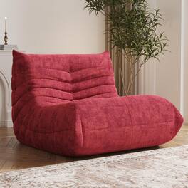 JETRANSPORT - Bean Bag Chair Fireside Sofa Large For Adults Chairs Teens With High Density Comfortable Foam Memory - Red Single