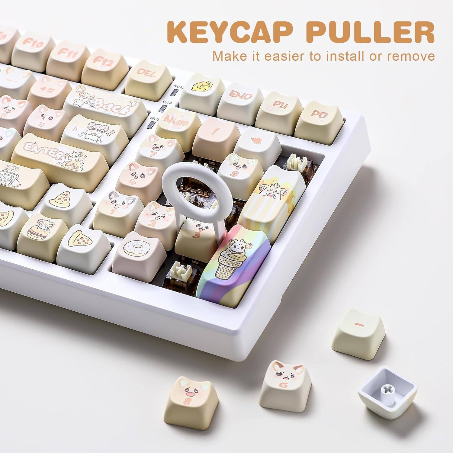 F10 KEYCAP PULLER F11 Make it easier to install or remove F12 DEL NUM CAP Back PO MOE Num 3 ENTER 5a e6 AF : 2 e
