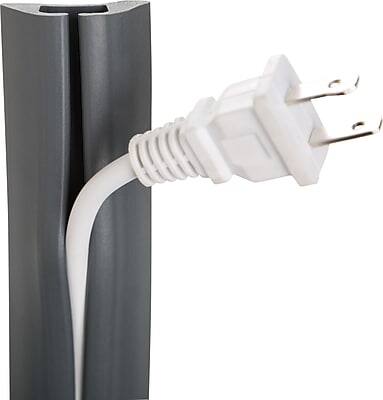 Alt View 3. UT Wire - 5 ft. Compact Cord Protector - Gray/Silver.