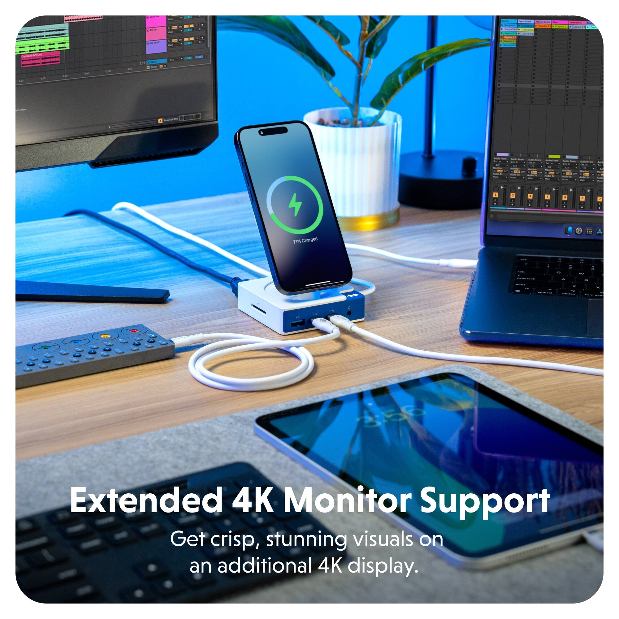 d. I I | I - | ! I I - - I . .. - - I : - I - - - 3 I - a 7Y Charged - - - - - I I . - I Extended 4K Monitor Support: Get crisp, stunning visuals on an additional 4K display.