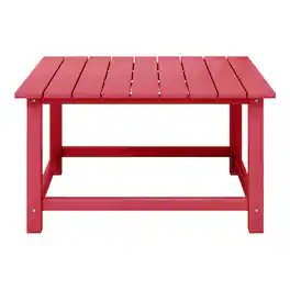 WestinTrends - Malibu Low Outdoor HDPE Square Patio Coffee Table - Red