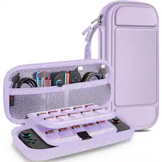 Front. Kitcheniva - Travel Carry Case For Nintendo Switch 2 2025 Shockproof Hard Protective Cover Lilac Purple - Lilac Purple.
