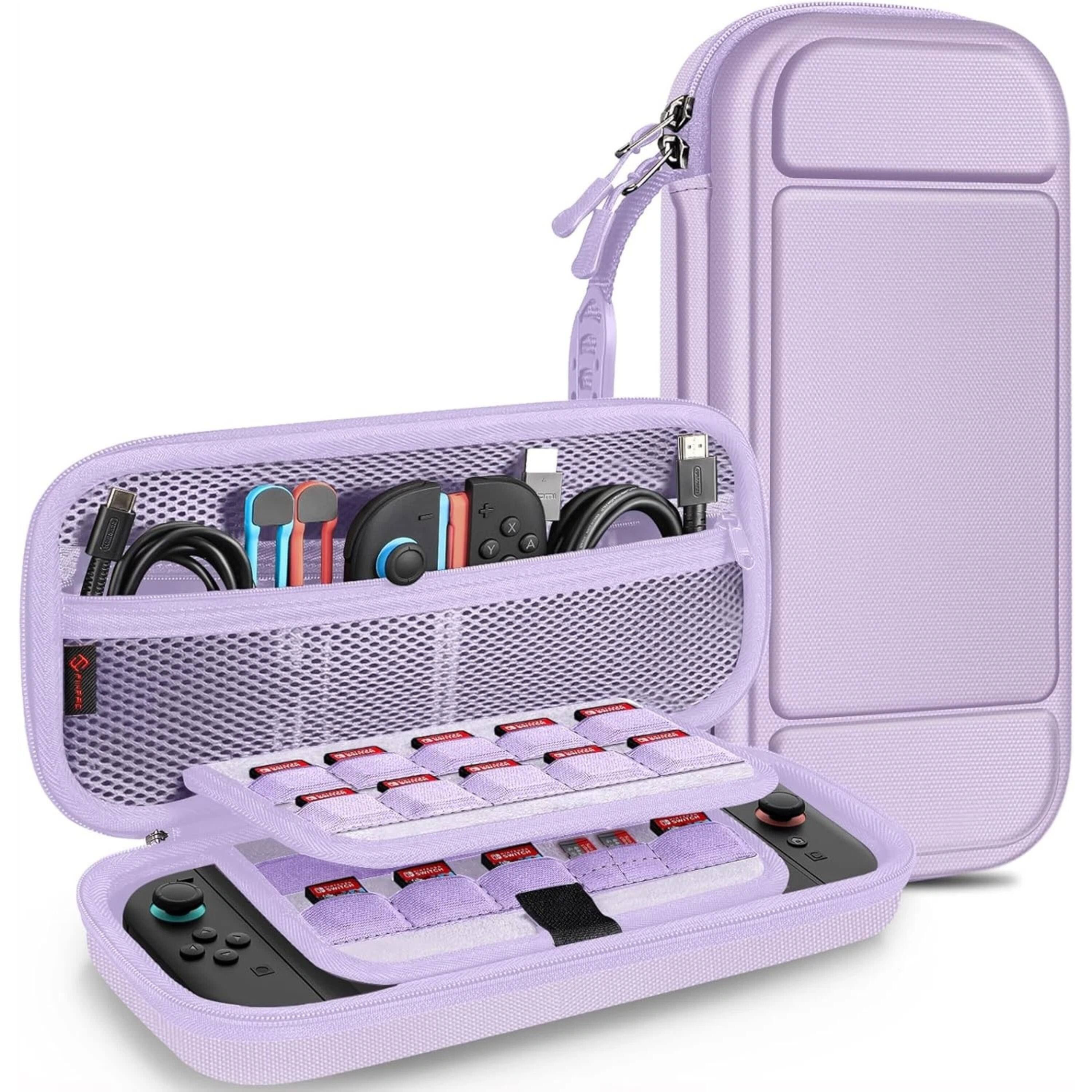 Front. Kitcheniva - Travel Carry Case For Nintendo Switch 2 2025 Shockproof Hard Protective Cover Lilac Purple - Lilac Purple.