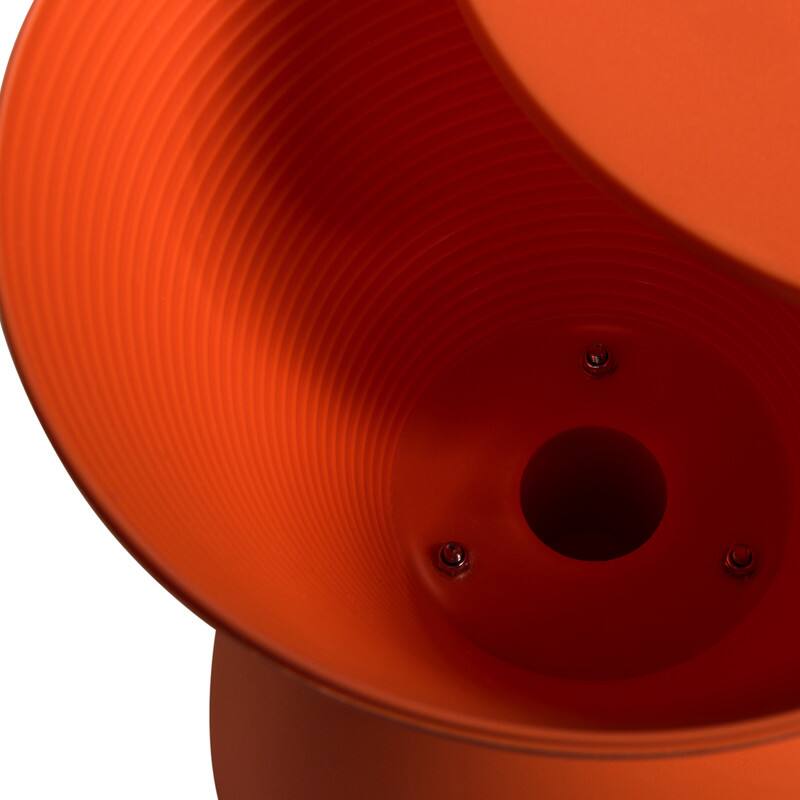 Alt View 6. LeisureMod - Boyd Modern Round Hourglass Accent Side Table, Drum Storage Table with Ribbed Base for Indoor/Outdoor - Orange.