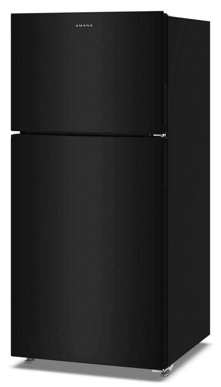 Left. Amana - 19 Cu. Ft.Garage Ready Top-Freezer Refrigerator and - Black.