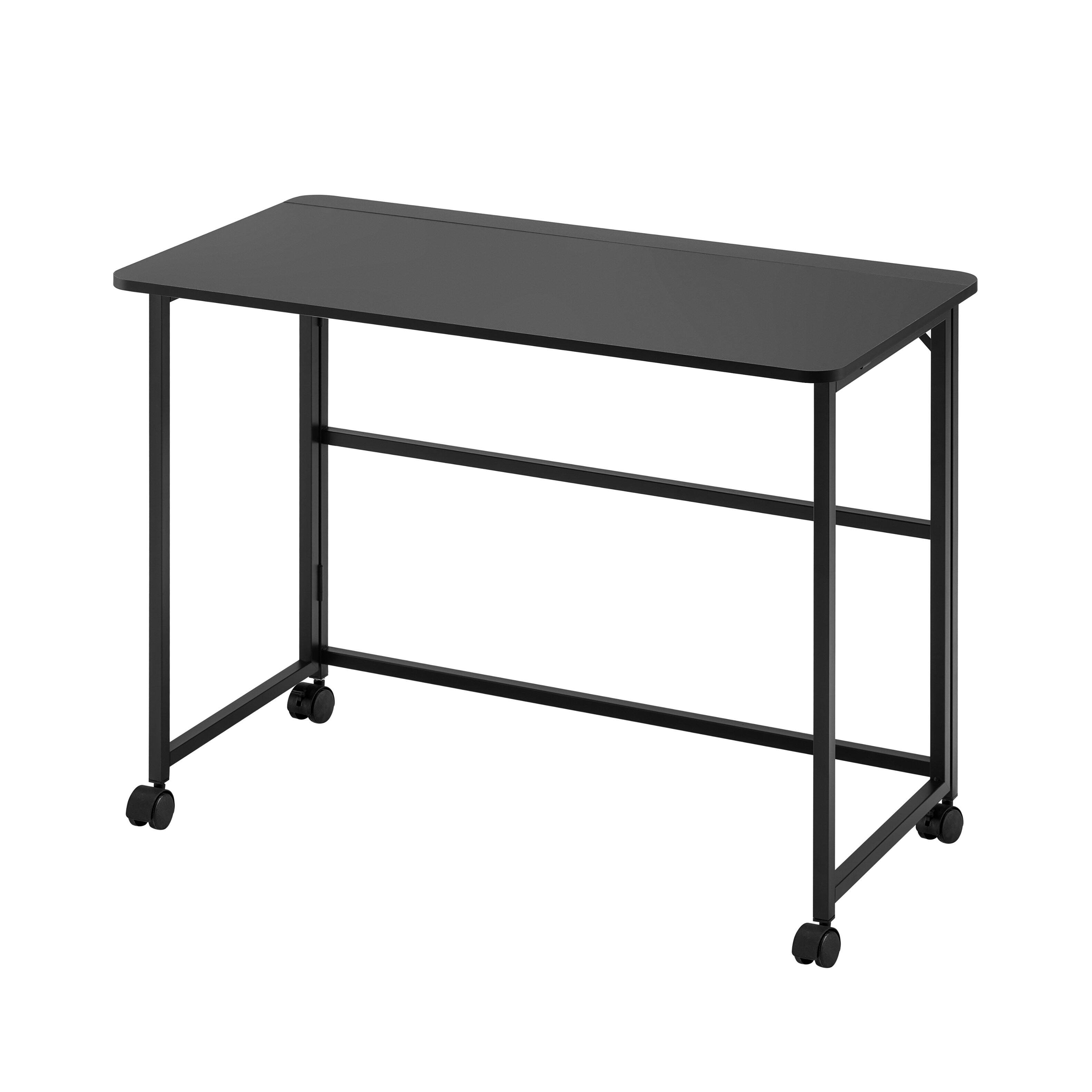 Alt View 2. APRILSOUL - Folding Desk Small Foldable Desk for Small Space 39.37 Inches Writing Computer Desk in Study Office Foldable Desk Black - Black.