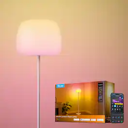 Govee - Lantern Floor Lamp, Halo Gradient RGBIC Smart Corner Lamp with LuminBlend+, Matter Compatible - White