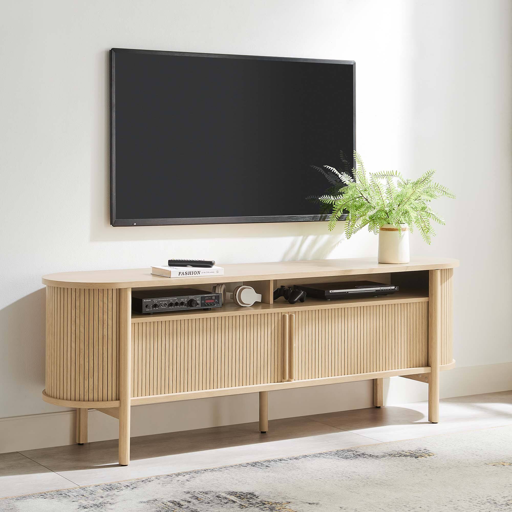 Alt View 7. Modway - Cadence 71" Curved TV Stand by Modway - Oak.
