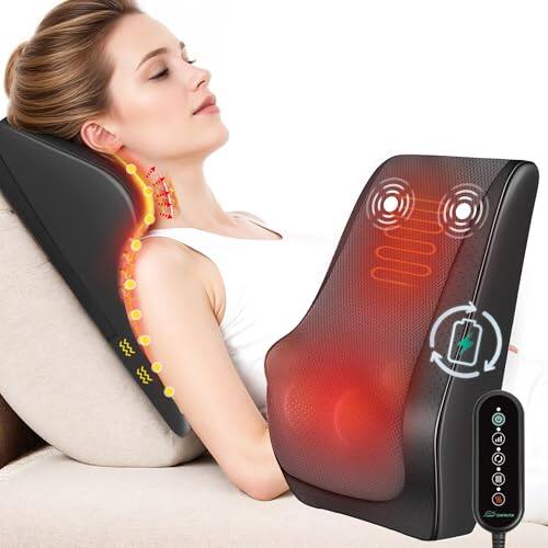 Front. DORLUKFU - Cordless Shiatsu Neck Massager with Heat & Vibration, Back Neck Shoulder Massager for Pain Relief Deep Tissue, 4D.