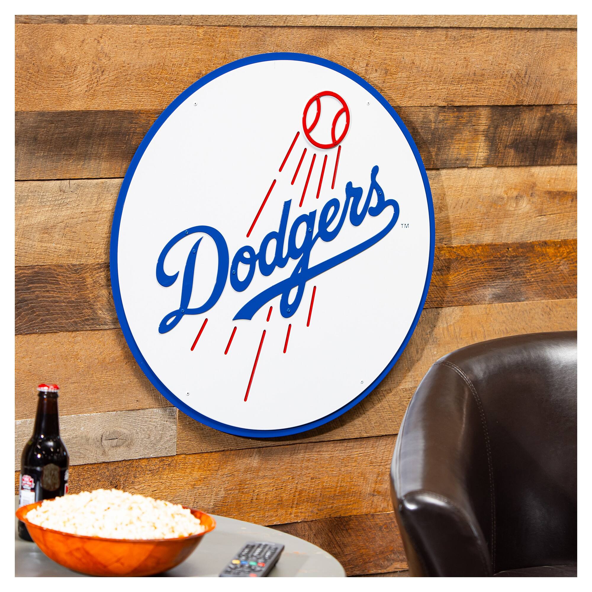 Alt View 1. Evergreen Enterprises - Los Angeles Dodgers 23" Layered Metal Wall Art Sign - Multicolor.
