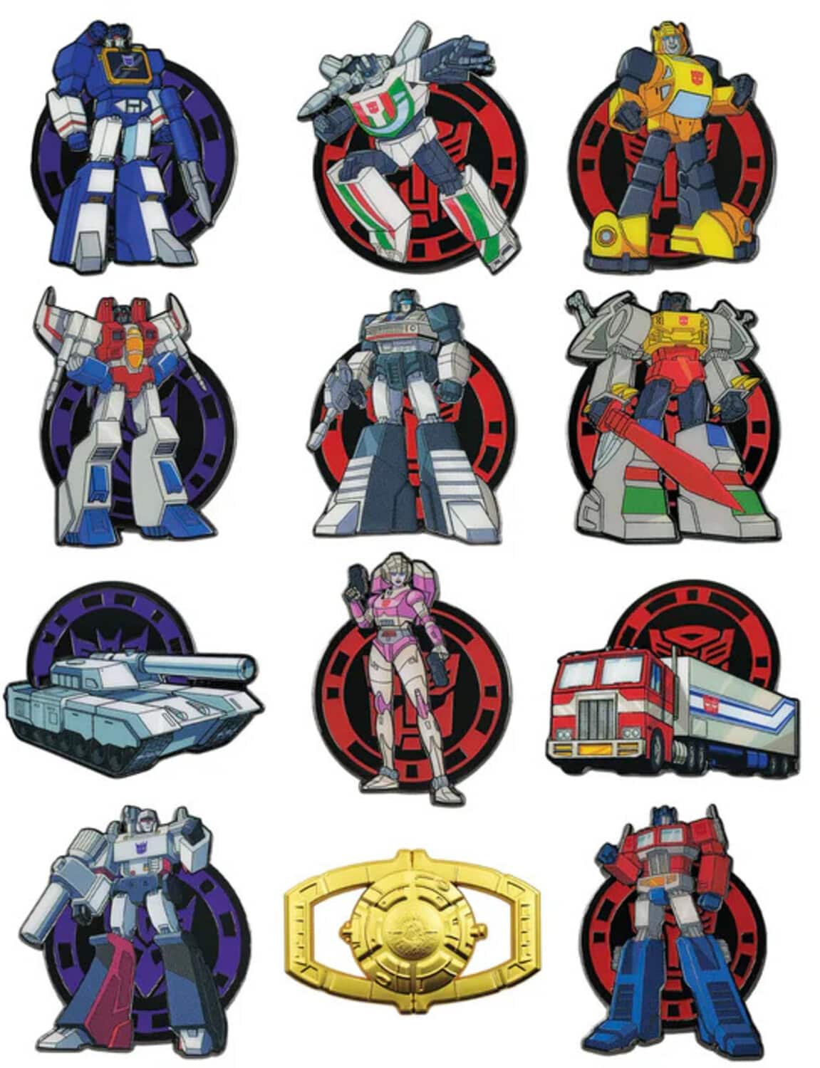 PopMarket - Transformers - Mystery Pin Badges - 12ct Blind Box Display - COLLECTIBLES - Multicolor