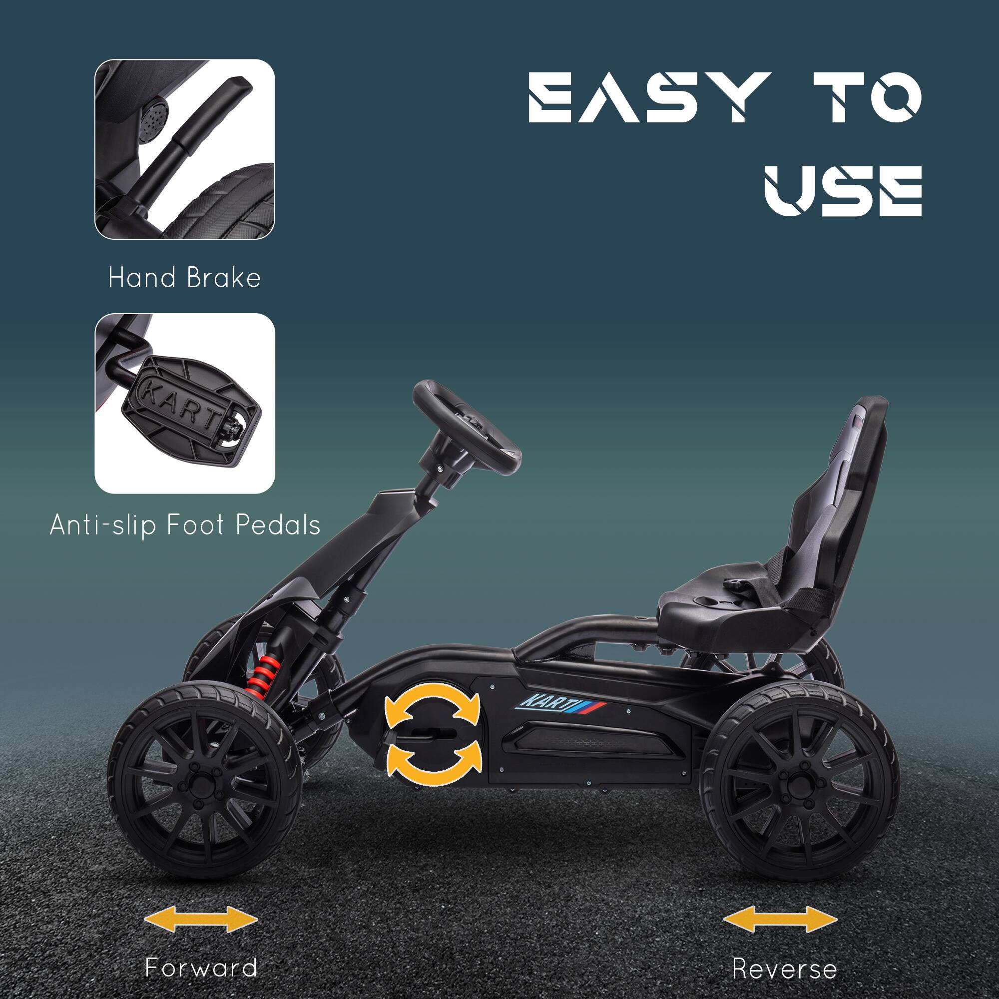 EASY TO USE

Hand Brake

Anti-slip Foot Pedals

Forward

Reverse