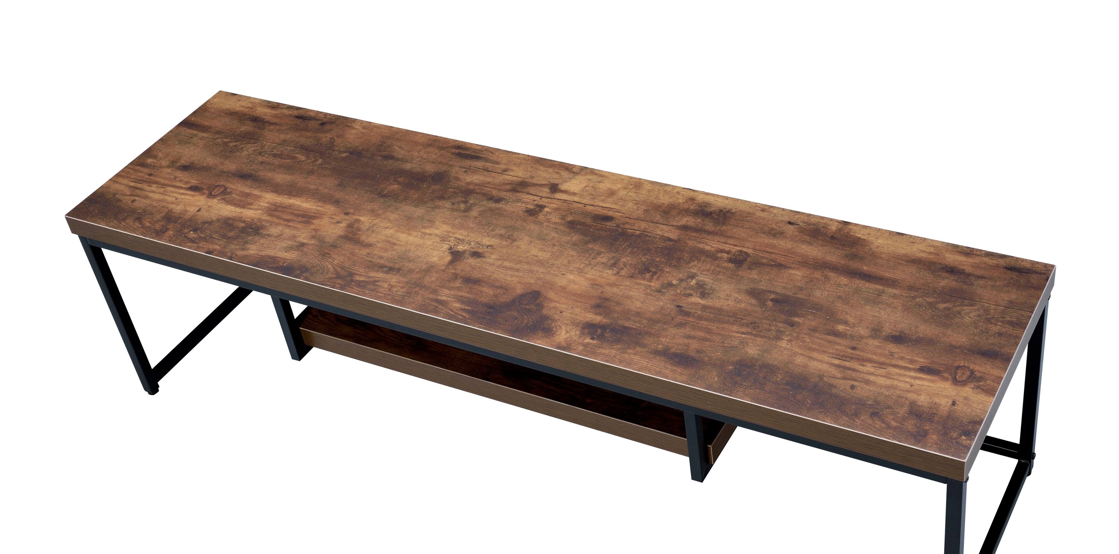 Alt View 1. Spaco - Spaco TV Stand for TVs Up to 50 Inch, Modern Media Console with Open Shelf and Cable Management, Metal Base, Wood Top - Black+Oak.