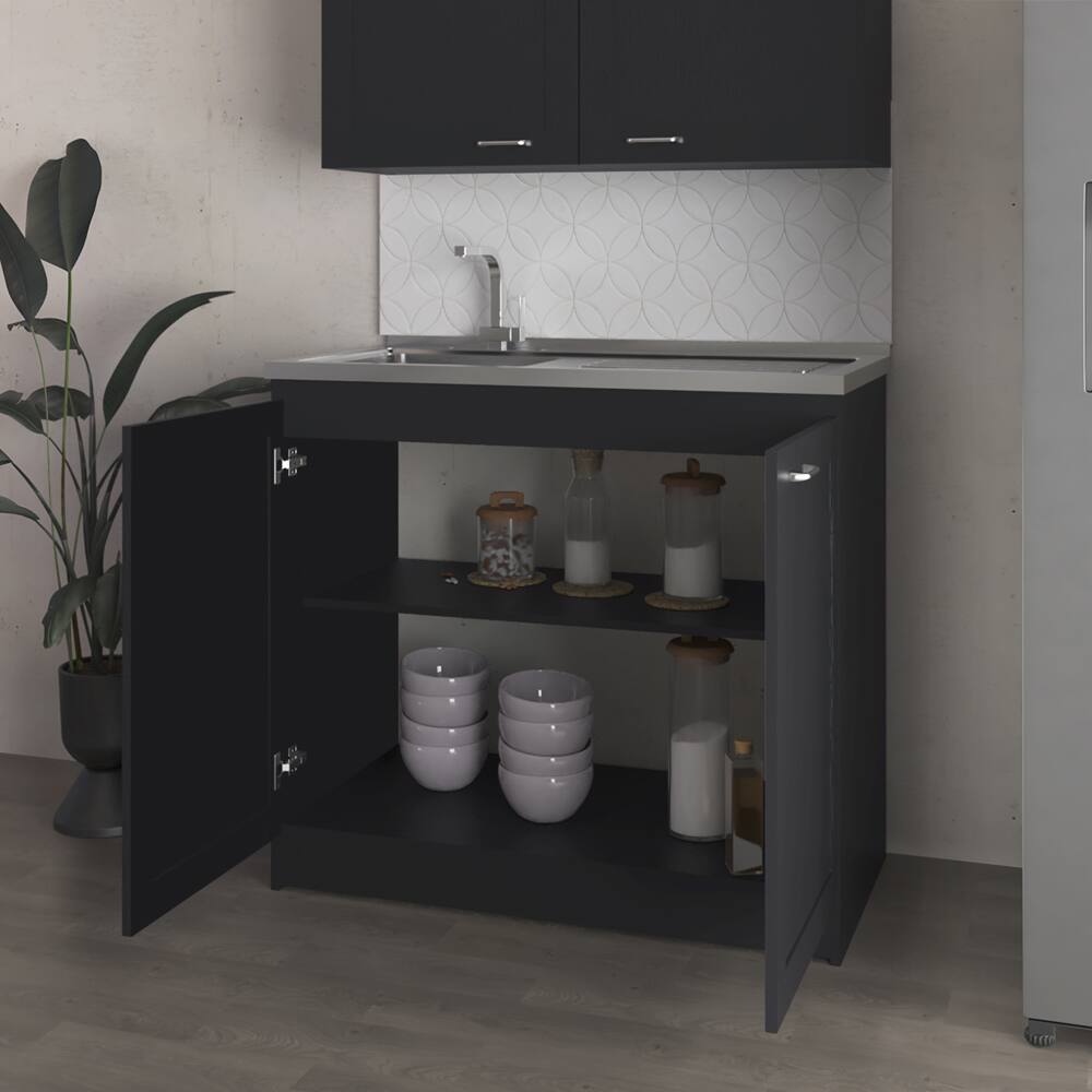 Alt View 4. TinyHomie - Montello Black Kitchen Utility Sink - Black.