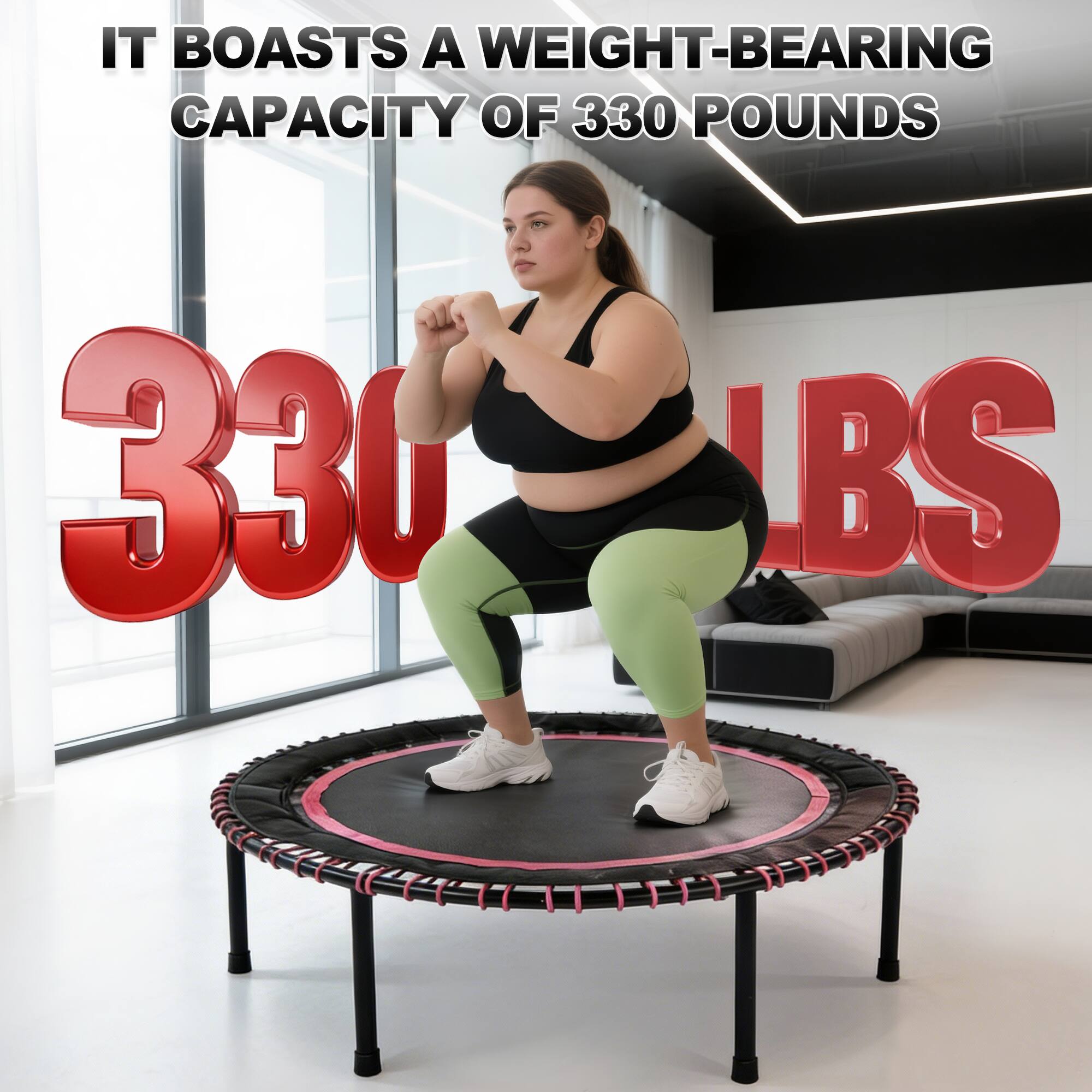 IT BOASTS A WEIGHT-BEARING CAPACITY OF 330 POUNDS