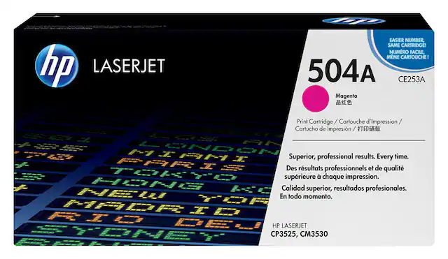 Front. HP - 504A High-Yield Toner Cartridge - Magenta.