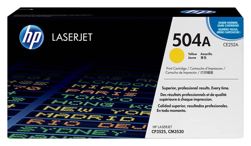 Front. HP - 504A High-Yield Toner Cartridge - Yellow.