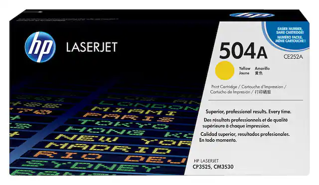 Front. HP - 504A High-Yield Toner Cartridge - Yellow.