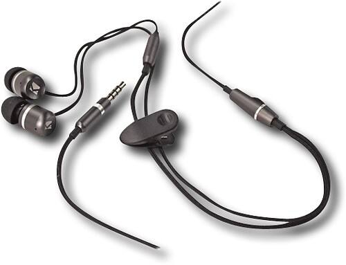 Angle Standard. Kicker - Premium Ear Bud Headphones - Gun Metal.