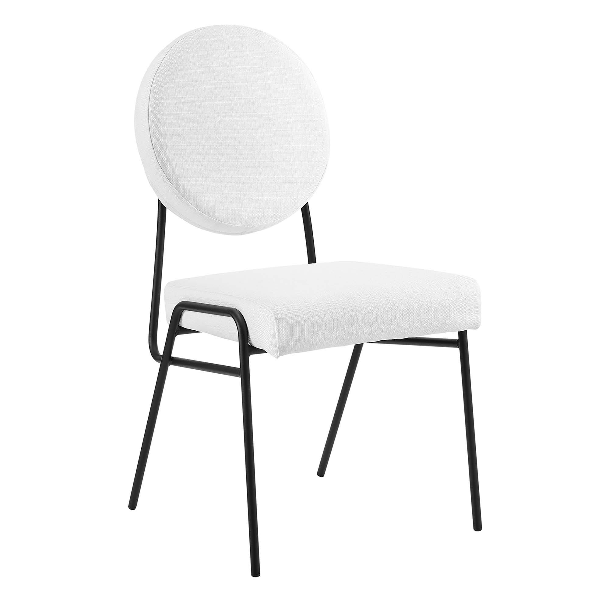 Angle. Modway - Craft Upholstered Fabric Dining Side Chairs by Modway - Black White.