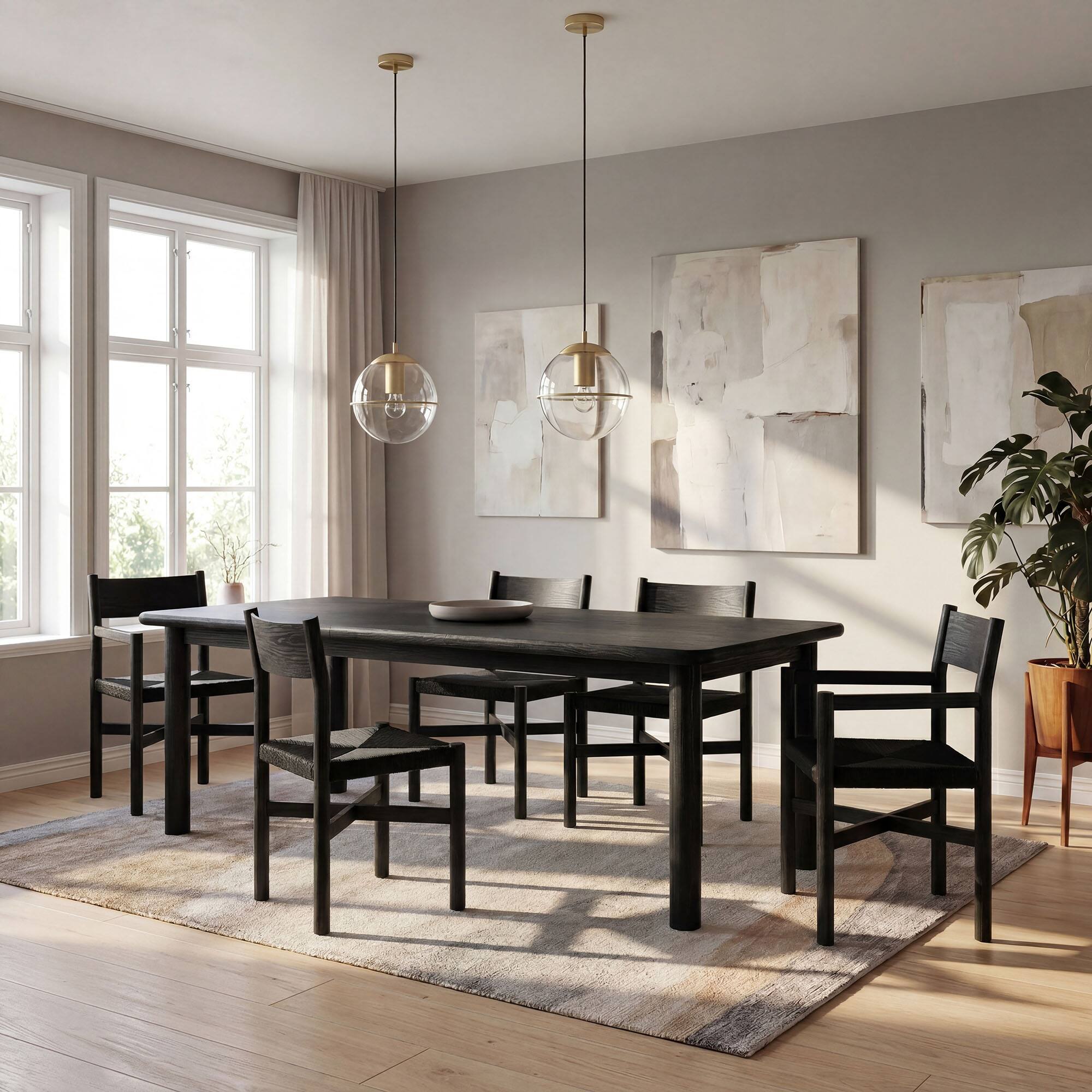 Alt View 4. Modway - Alvia 86"–105" Extendable Rectangular Wood Dining Table by Modway - Black.