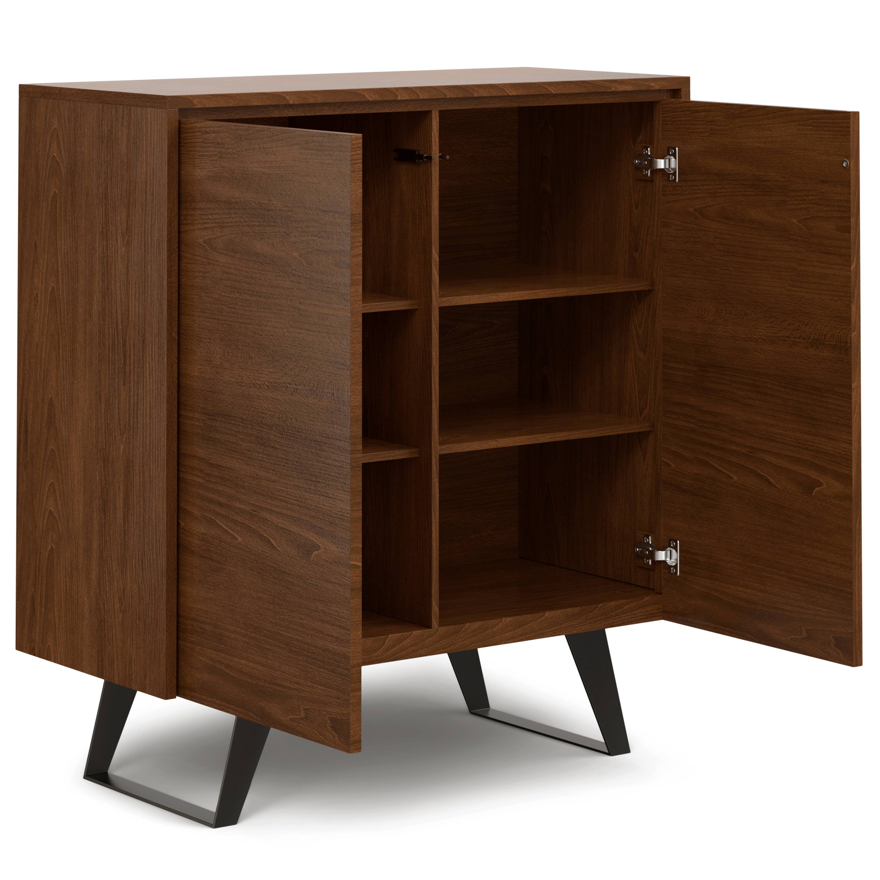 Alt View 11. Simpli Home - Lowry Medium Storage Cabinet - Walnut Veneer.