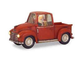 BreeBe - LED Snow Globe Truck with Santa 11.25"L - Red, White