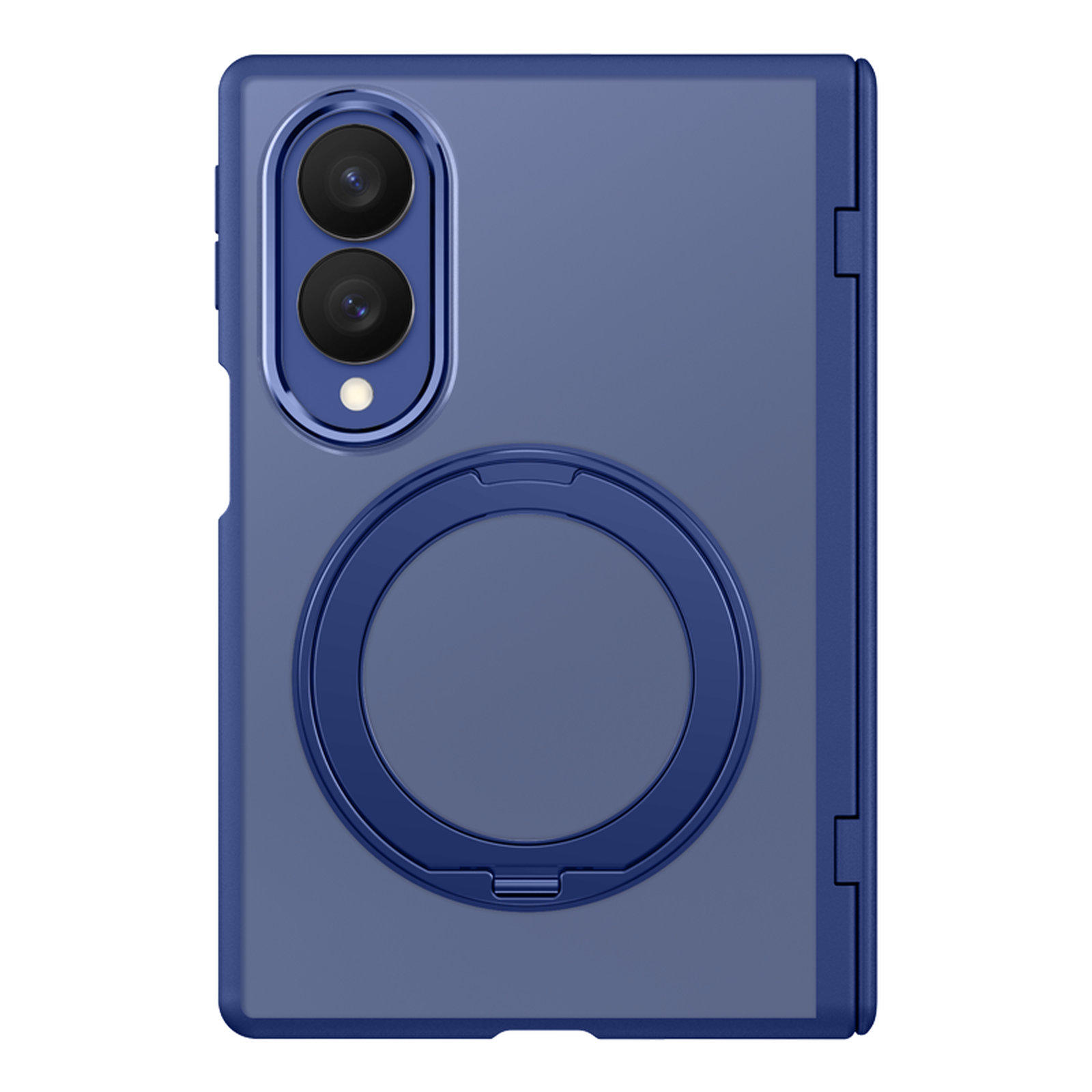 Alt View 3. Dteck - For Samsung Galaxy Z Fold8 Rugged Case Built-in Clear HD Screen Protector,Magnetic Ring Kickstand Hinge Protection Cover - Blue.