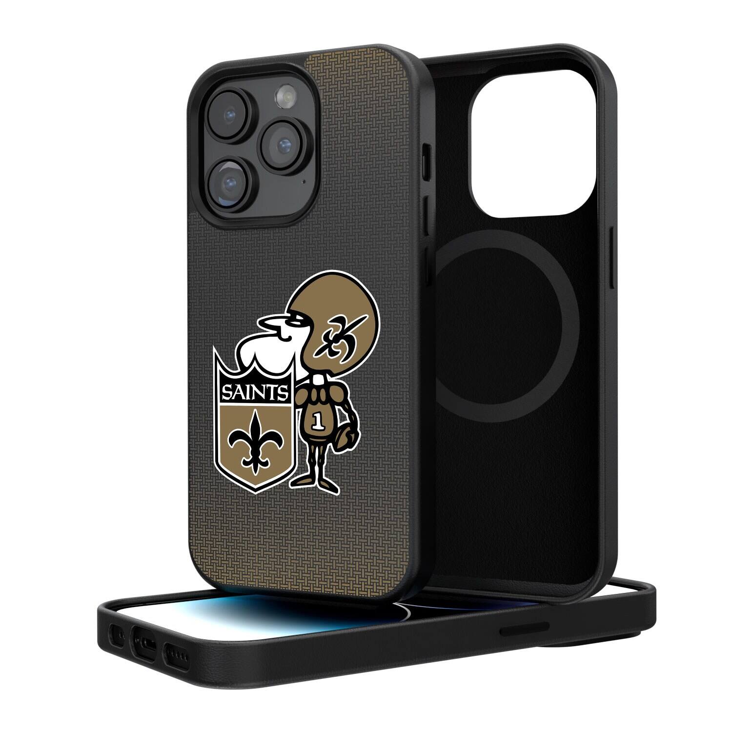 Keyscaper - NFL - New Orleans Saints Linen Logo iPhone Magnetic Bump Case - 15 Plus - Black price history on PriceWatchPro