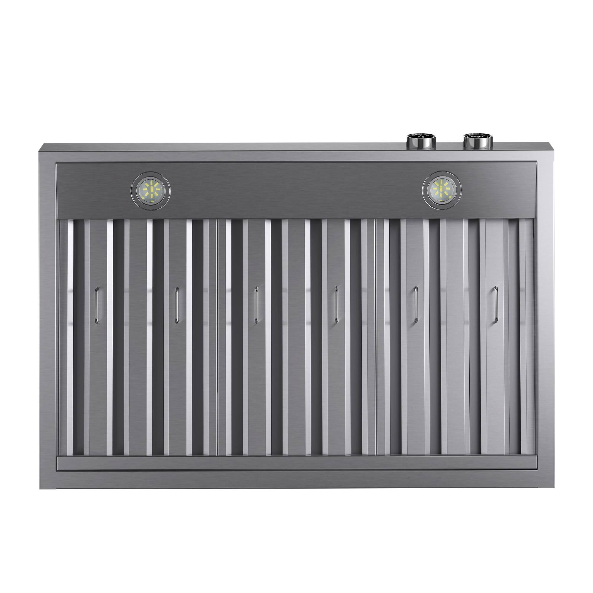 Alt View 10. Kucht - 36 in. 5.2 cu. ft. 6 Burners Dual Fuel Range for Natural Gas in Stainless Steel + Wall Mount Range Hood - Stainless Steel.