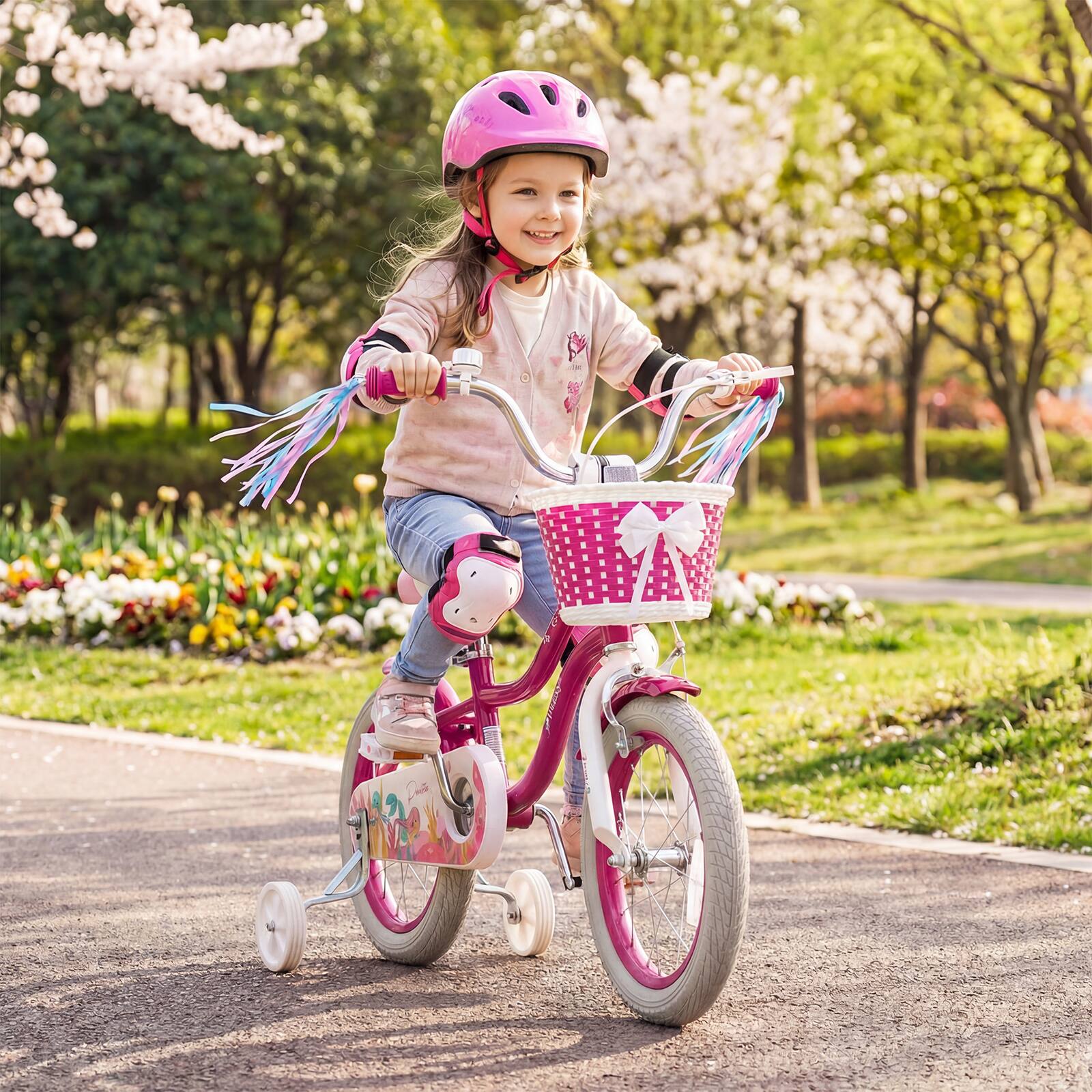 Alt View 3. Gymax - Gymax 14'' Kids Bike Toddler Bicycle w/ Training Wheels Hand & Coaster Brakes - Red.