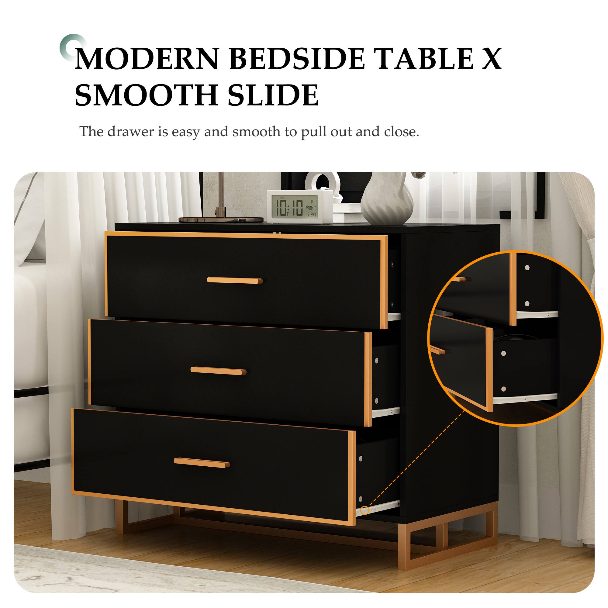 G MODERN BEDSIDE TABLE X SMOOTH SLIDE
The drawer is easy and smooth to pull out and close.