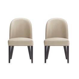 Manhattan Comfort - Hillman Modern Wood Upholstered Dining Chair - Set of 2 - Sand