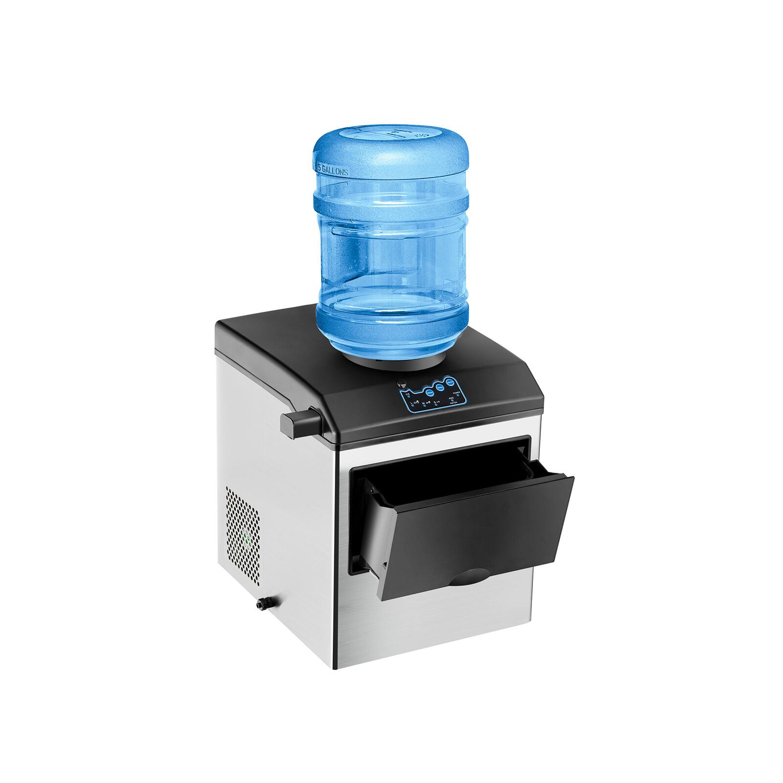 Alt View 6. SKONYON - Countertop Ice Maker with 48 Lb Daily Capacity Fast Freezing Cycle and Built In Ice Storage - Silver.