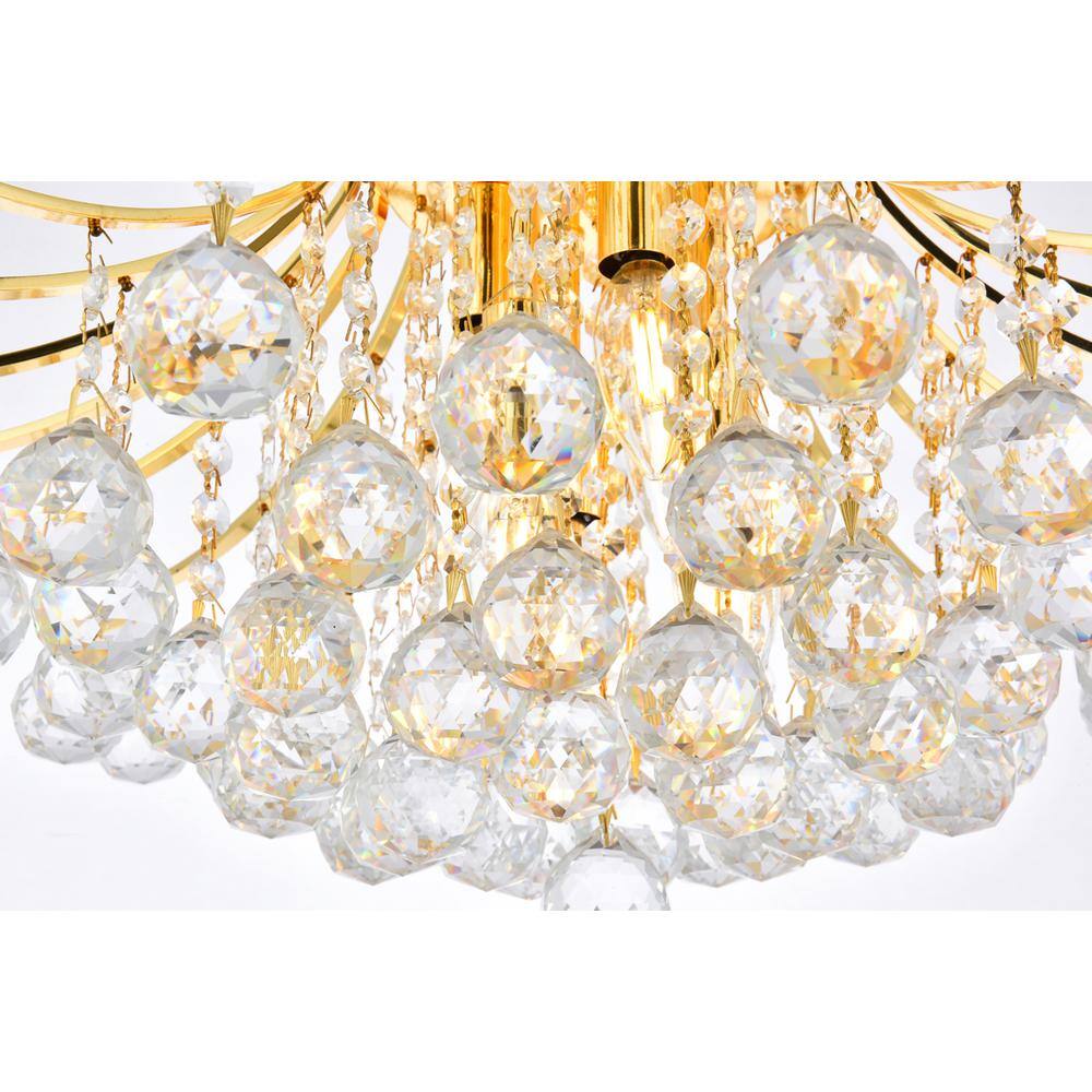 Alt View 3. Elegant Lighting - Toureg 6 light Gold Flush Mount Clear Royal Cut Crystal - Gold.