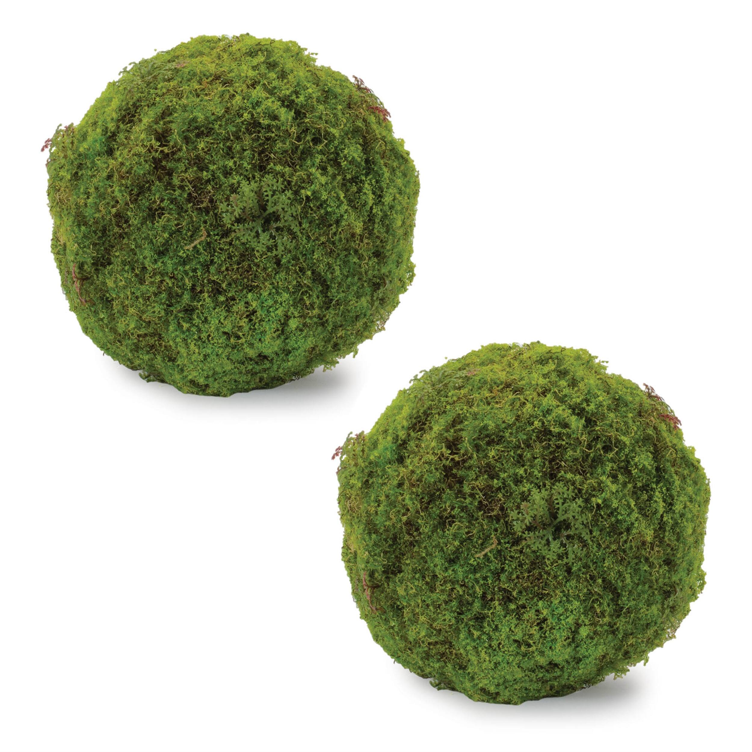 Angle. BreeBe - Faux Moss Orb (Set of 2) - Green.