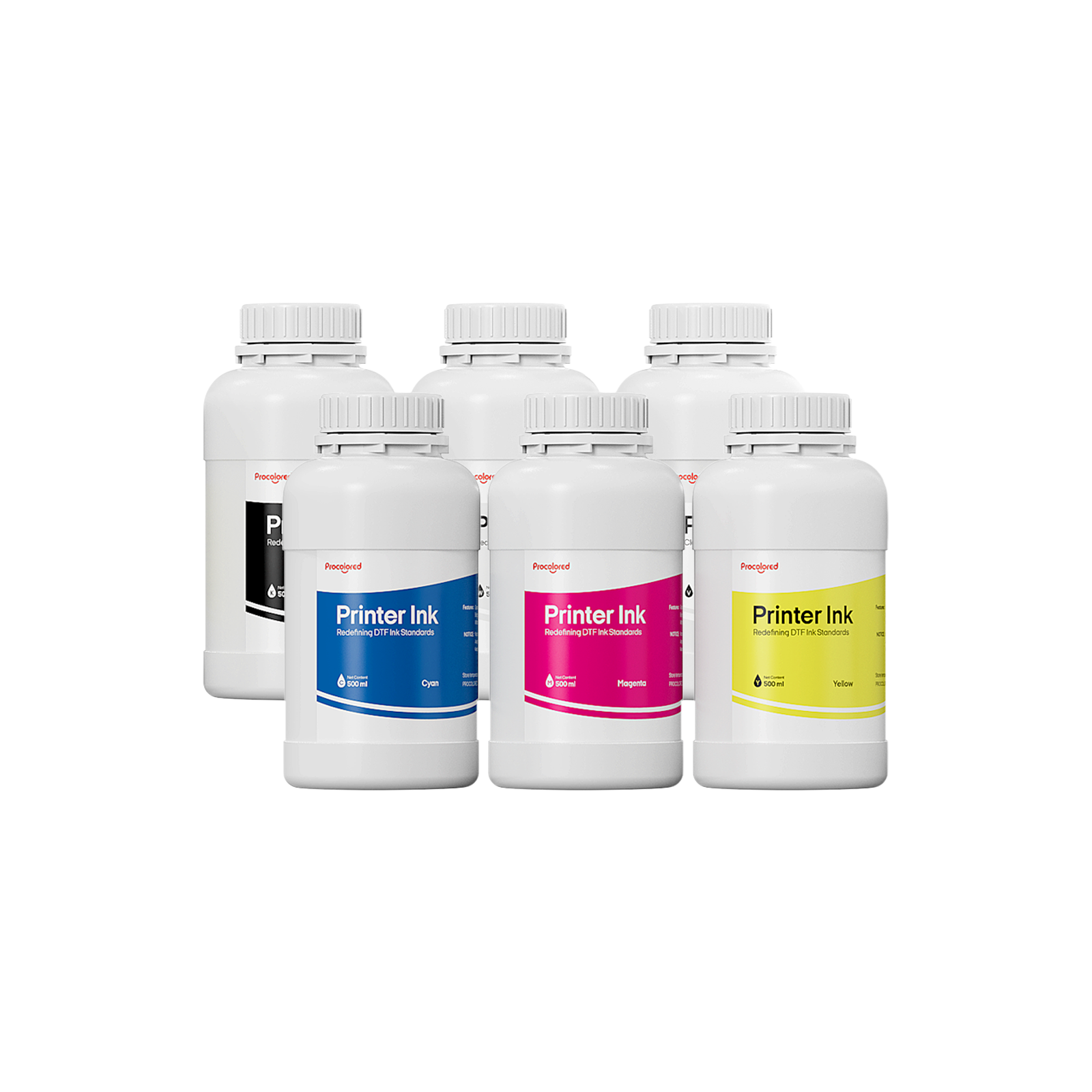 Precision Printer Ink  
Refilling DTF Ink Standards  
Cyan  
300ml  

Precision Printer Ink  
Refilling DTF Ink Standards  
Magenta  
300ml  

Precision Printer Ink  
Refilling DTF Ink Standards  
Yellow  
300ml  

Precision Printer Ink  
Refilling DTF Ink Standards  
Black  
300ml