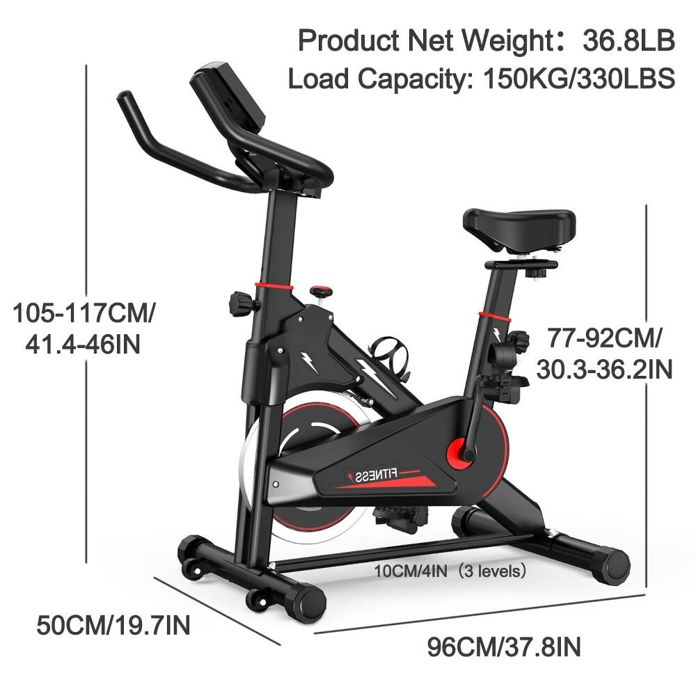 Product Net Weight: 36.8LB  
Load Capacity: 150KG/330LBS  
105-117CM/41.4-46IN  
77-92CM/30.3-36.2IN  
10CM/4IN (3 levels)  
50CM/19.7IN  
96CM/37.8IN