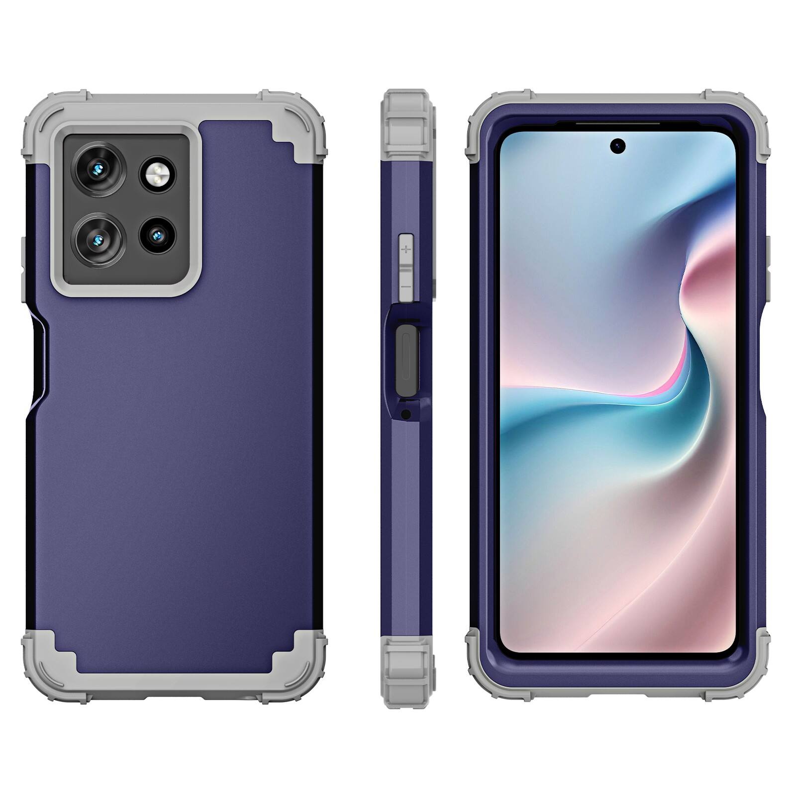 Angle. UUCOVER - Rugged Protective Case for Motorola Moto G Power 5G 2026/2025, Shockproof Silicone+PC Case Heavy Duty Back Cover - Darkblue.