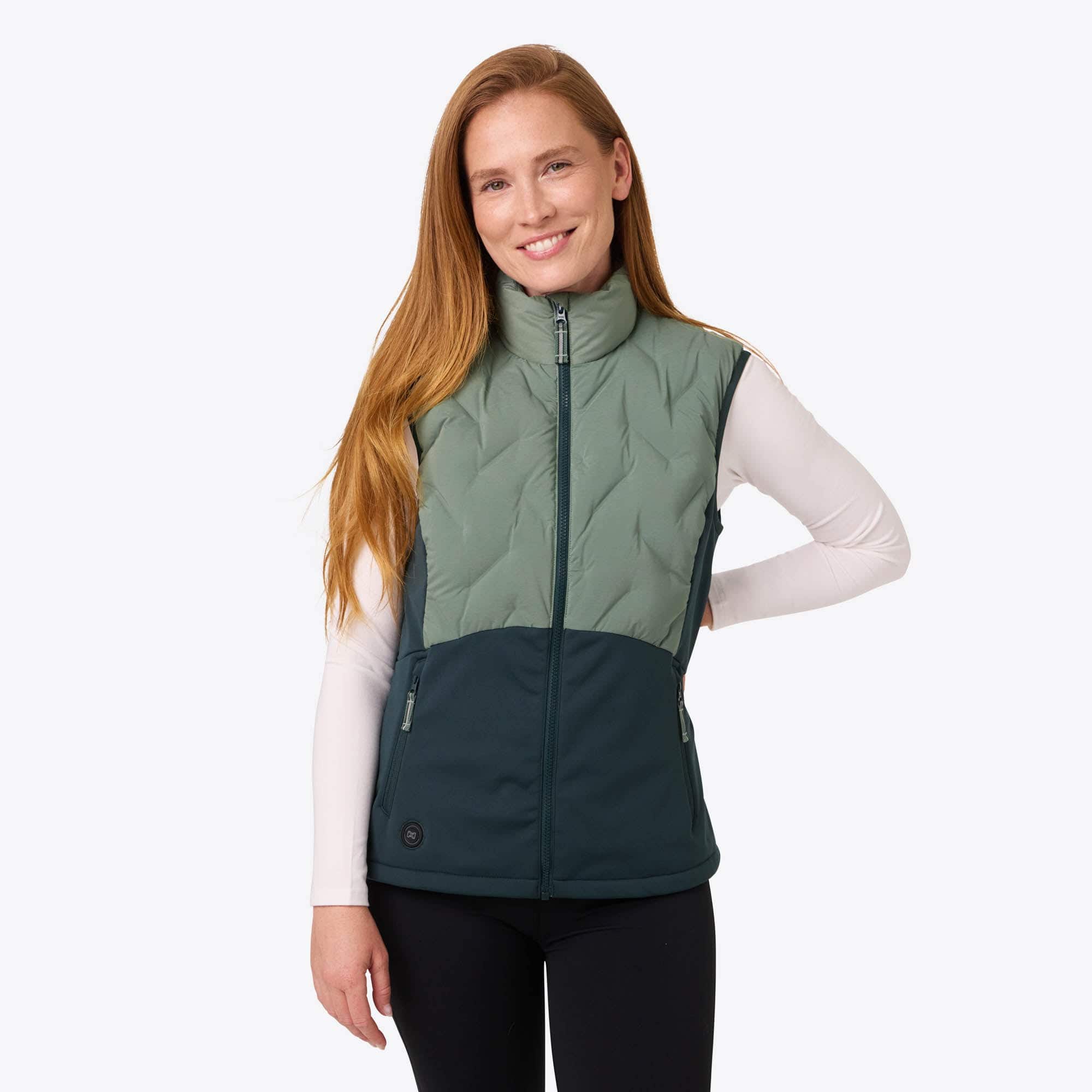 Mobile Warming - Women's Aria Hybrid Heated Vest - Sage/Olive
