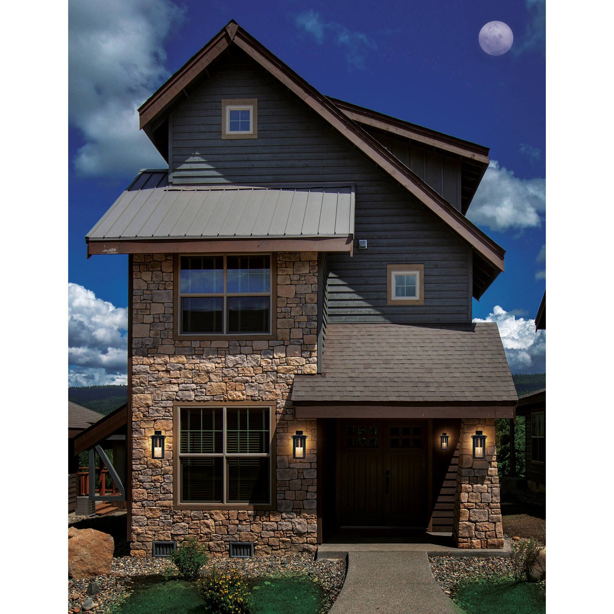 Alt View 2. CWI Lighting - Crawford 1 Light Black Outdoor Wall Light - Black.