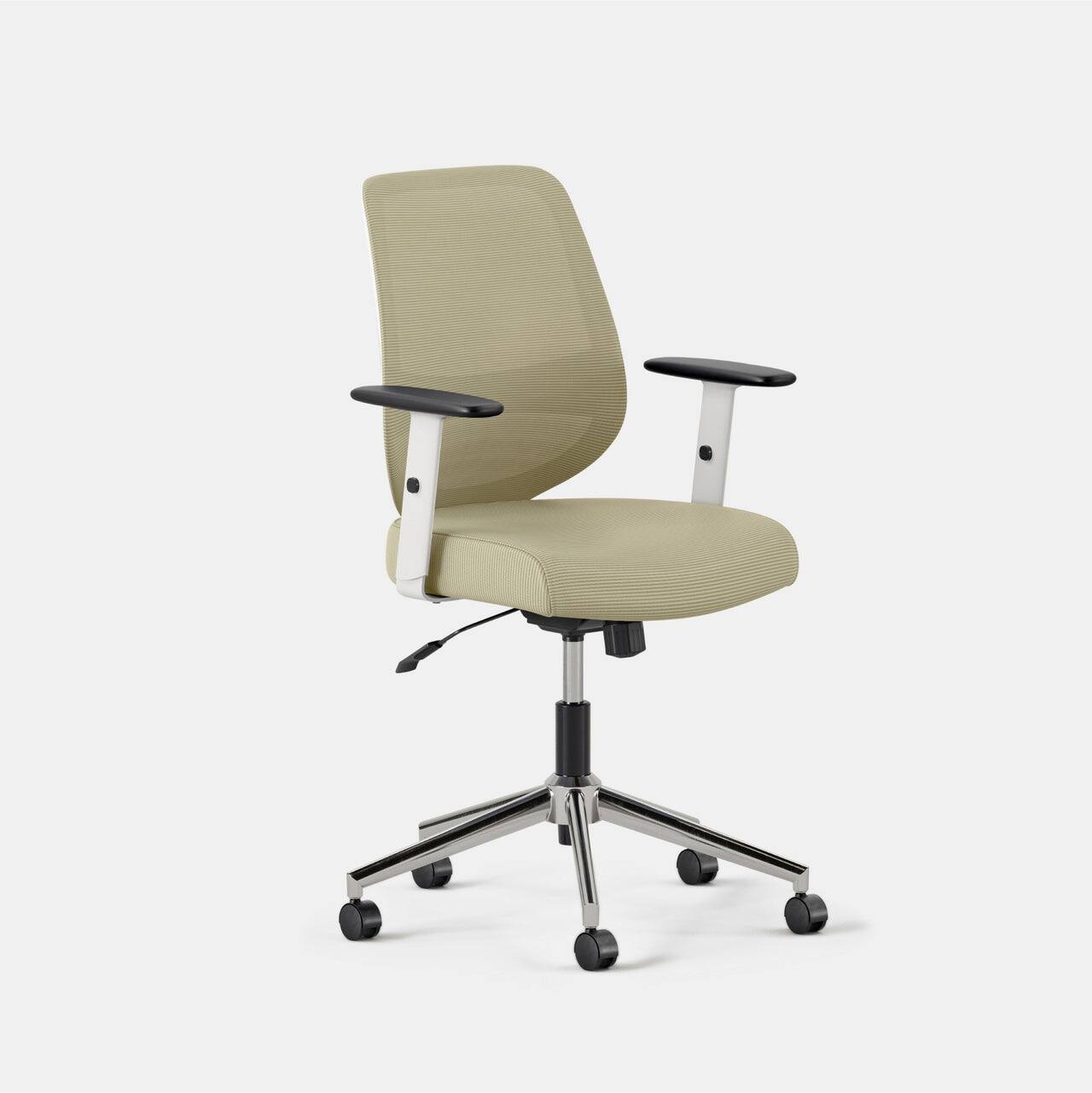 Angle. Branch Furniture - Daily Chair – Office Chair with Swivel, Lumbar Support, Adjustable Arms, Sustainable & Comfortable Seating - Linden Green.