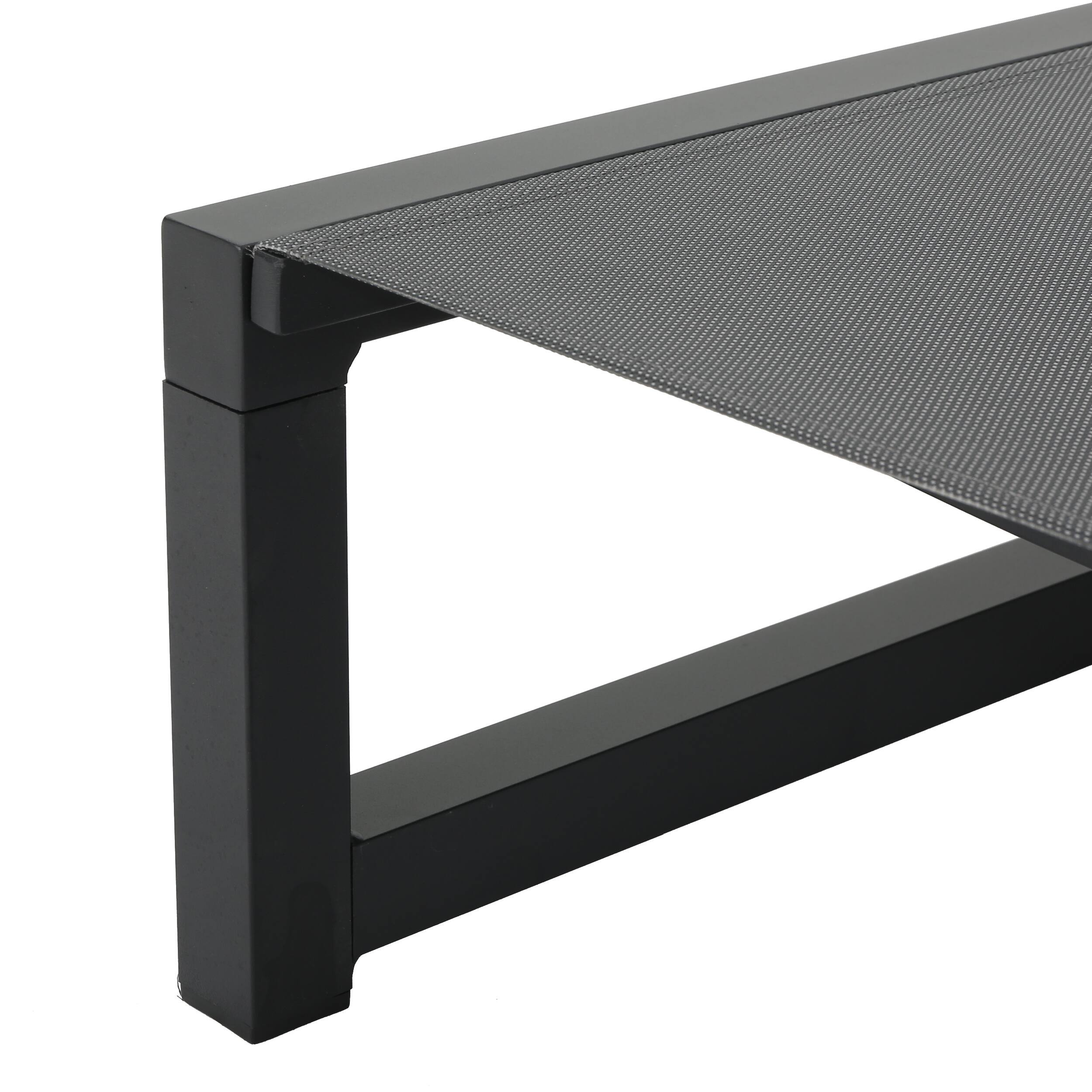 Alt View 7. Mondawe - Set of 2  Adjustable Aluminum Frame Mesh Chaise Lounge Set - Grey.