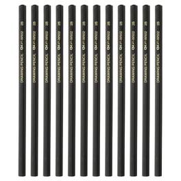 Unique Bargains - 12pcs 2B Drawing Pencils Hexagonal for Sketching Writing Art Artists Beginners - Black